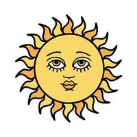 cute tattoo in traditional style of a sun with face video