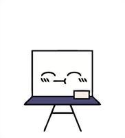 artístico fofa desenho animado do uma branco borda video