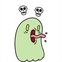 à mão livre desenhado desenho animado do kawaii assustador fantasma criativo desenhando video
