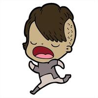 cartoon cool hipster girl talking design art video