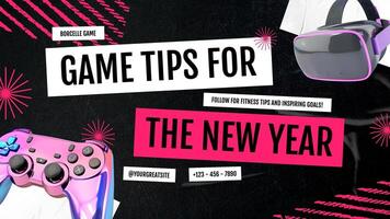 Mobile FB Cover - New Year Influencer Page Game Tips template