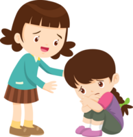 Due bambini seduta insieme come uno console il altro nel angoscia png