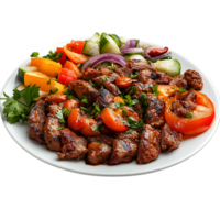 carne de vaca ensalada plato en contra transparente antecedentes para culinario, restaurante, o sano comida diseño proyectos png