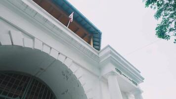 Historic White Building with Flag video