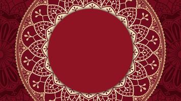 mandala mariage invitation rouge Contexte. luxe ornemental mandala Contexte. une diwali deepawali et Ramadan islamique Festival salutation décoratif éléments Oriental video