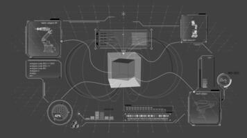 monocromático infográficos sobre automação e digital fabricação video