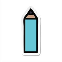 sticker of a cute cartoon blue pencil creative drawing video