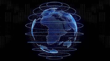 Blue Business World Globe Background 3D Rendering video