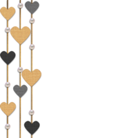 goud hart grens Aan transparant achtergrond png