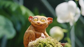 Tarsier statue among flowers inside Flower Dome Singapore video