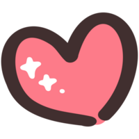 süß Herz Gekritzel Karikatur Hand Zeichnung png
