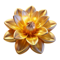 elegante criativo dourado 3d flor ilustração 4k png