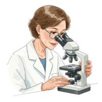 Scientist Woman Using Microscope in Lab Research Science Study Female Doctor Expert Medical Biology png