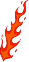 vibrante rojo y naranja dibujos animados fuego llamas creciente hacia arriba, generando intenso calor y encarnando temas de incendio forestal, hoguera, combustión, energía, y inherente peligro vector