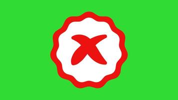 Red Rejected Badge Animation Green Screen Background 4K video