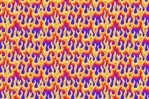 vintage blue red orange fire seamless pattern for print on textile, wrapping,banner, card. abstract fire pattern on black background. old school flaming pattern. retro flame seamless pattern vector