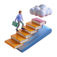 3d Illustration Klettern das Buch Treppe zu Erfolg png