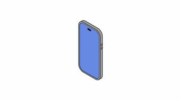 un teléfono inteligente con un monocromo pantalla ese cambios colores. animado gráfico para demostración video