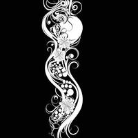 Floral Dress Illustration Woman Silhouette vector