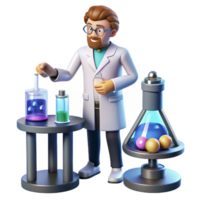 großartig kreativ 3d Karikatur Wissenschaftler Labor Illustration Original- png