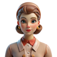 elegant traditionell 3d Karikatur Frau Illustration Fachmann png