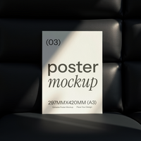 affiche maquette sur cuir chaise psd