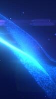 Futuristic glowing blue wave of particles against a dark background, representing data flow and digital connections video