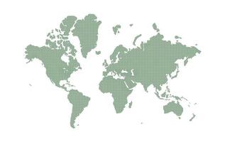 mundo mapa silueta con verde cuadrado modelo aislado en blanco antecedentes. minimalista bandera póster tarjeta proyecto acerca de tierra internacional día festivo. vector