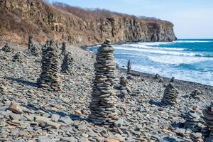 Reef Mys Vyatlina in the Russian island in city Vladivostok, Chernysheva Bay photo