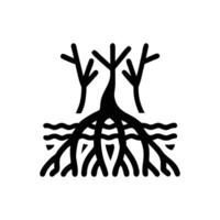 Intricate Mangrove Roots in Wetlands vector