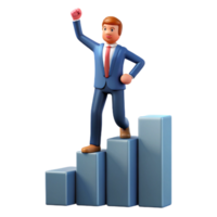 3d Illustration Geschäftsmann Klettern Erfolg Treppe png