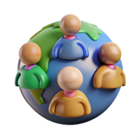 heiter modern global Gemeinschaft 3d Illustration exklusiv png