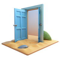 heiter Jahrgang 3d machen öffnen Tür Sand Düne Surrealismus Prämie png