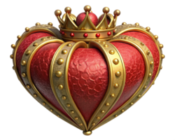 Beautifully crafted heart crowned with elegance png