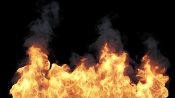 Fire Burning Looped Animation Isolated On Black Background video