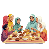 musulmán familia comiendo juntos png