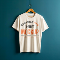 Editable Mockup of a Cream-Colored T-Shirt on a Hanger psd