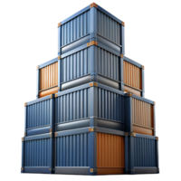 lindo criativo uma arranha-céu fez do empilhado Remessa containers, industrial estilo, corajoso realismo, nublado iluminação, baixo ângulo Visão Alto qualidade png