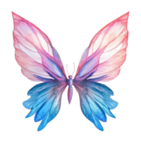 delicado Rosa e azul fada asas isolado em uma transparente fundo, perfeito para fantasia e personagem desenhos, Rosa e azul fada asas , isolado em transparente fundo png