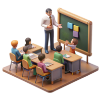 atemberaubend modern modern Klassenzimmer mit Studenten und Lehrer transparent Hintergrund detailliert png
