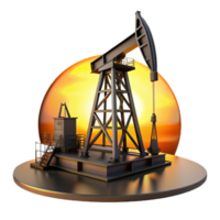 heiter künstlerisch Öl rig Silhouette Sonnenuntergang Aussicht ausgeschnitten Original- png