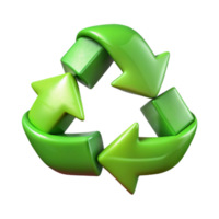 lindo clássico reciclando símbolo Setas; flechas verde isolado original png