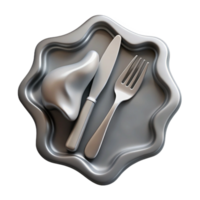 hermosa contemporáneo plata tenedor y cuchillo separar transparente antecedentes detallado png