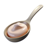 magnifique rustique cuillère avec yaourt coupé authentique png