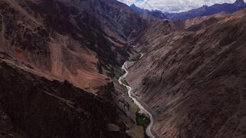 Winding river in the mountains Valley video