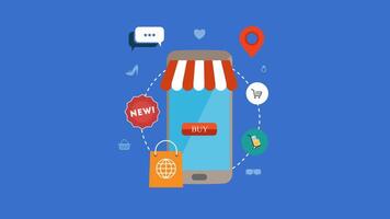 Mobile Phone Online Shopping 2D Motion Graphics Animation video
