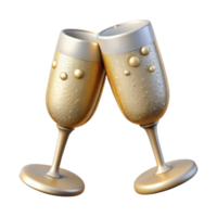 elegante minimalista Casamento champanhe óculos com bolhas Cortar fora autêntico png