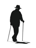 mystérieux promeneur silhouette à nuit. png