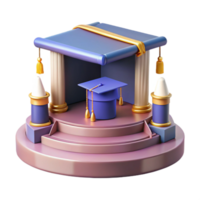 dramatic vintage Virtual Graduation Ceremony Stage Isolated premium png