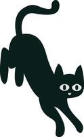 Black Cat Silhouette Jumping Pounce vector